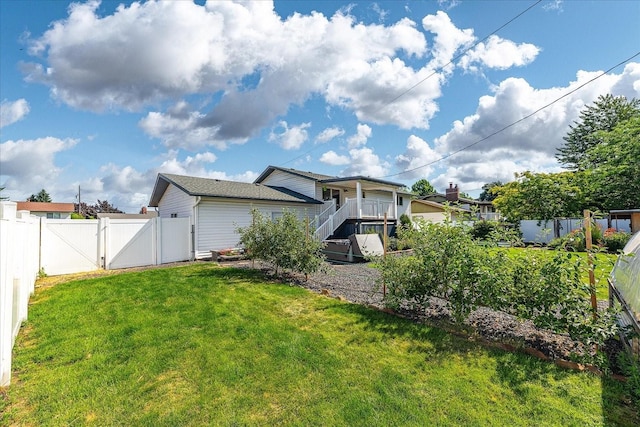 14020 S Sharp Ave, Spokane Valley, WA 99216 - rear view of house with a gate and a fenced backyard