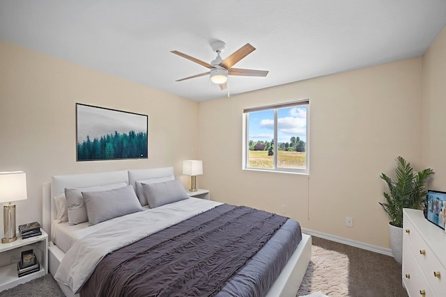 9801 Lakeshore Dr, Sagle, ID 83860 - carpeted bedroom with baseboards and a ceiling fan