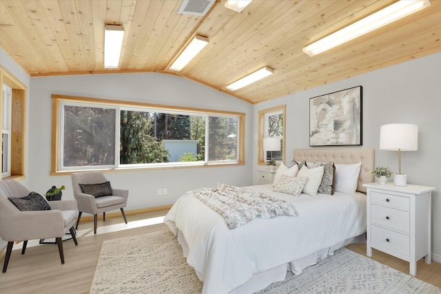 2714 E 11th Ave, Spokane, WA 99202 - bedroom featuring light wood-style flooring, lofted ceiling, and wood ceiling