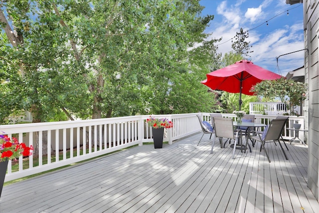 4116 S S Tenfel Ln, Spokane, WA 99223 - wooden terrace featuring outdoor dining space