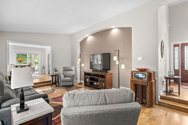 3929 S Best Ct, Veradale, WA 99037 - living room with light wood-style floors and arched walkways