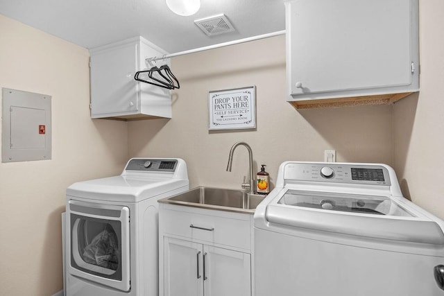 3929 S Best Ct, Veradale, WA 99037 - washroom with electric panel, separate washer and dryer, and cabinet space