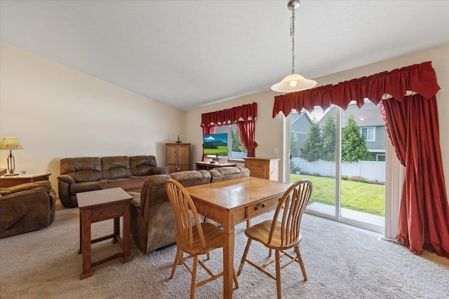 14316 E 31st Ln, Veradale, WA 99037 - dining room featuring light carpet and vaulted ceiling