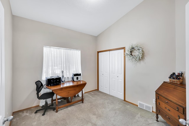 5885 Sandy Court Way, Nine Mile Falls, WA 99026 - carpeted office space with baseboards and lofted ceiling