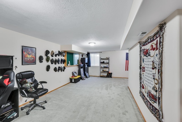 5885 Sandy Court Way, Nine Mile Falls, WA 99026 - carpeted home office with a textured ceiling and baseboards