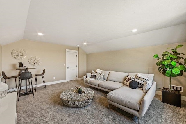 18096 N Morton Ct, Colbert, WA 99005 - living area with vaulted ceiling, carpet, and recessed lighting