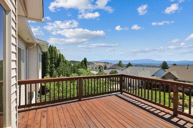 8710 E Sugar Pine Ln, Spokane, WA 99217 - deck featuring a mountain view and a residential view
