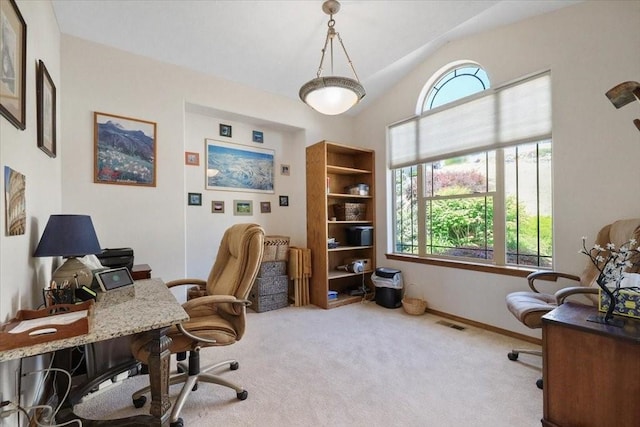 8710 E Sugar Pine Ln, Spokane, WA 99217 - carpeted office with lofted ceiling and baseboards