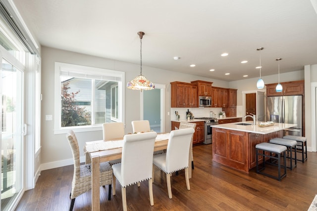705 W Basalt Ridge Dr, Spokane, WA 99224 - dining area featuring recessed lighting and dark wood-style floors