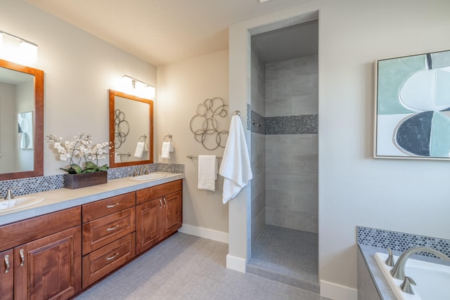 705 W Basalt Ridge Dr, Spokane, WA 99224 - full bath featuring double vanity, a garden tub, and a walk in shower