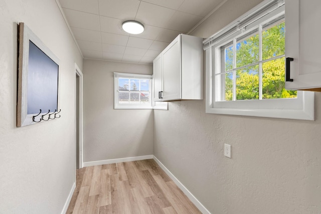 1115 E Everett Ave, Spokane, WA 99207 - hallway with light wood-style flooring, plenty of natural light, and a textured wall