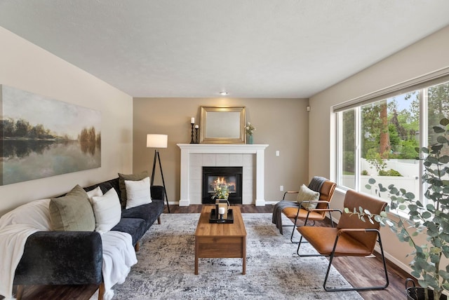 14 W Elcliff Ave, Spokane, WA 99218 - living area featuring wood finished floors and a fireplace