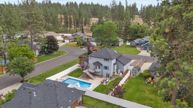 14 W Elcliff Ave, Spokane, WA 99218 - aerial perspective of suburban area featuring a pool