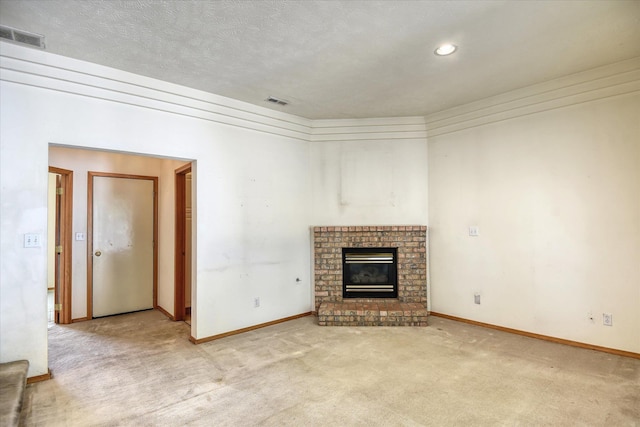 6919 N Pine Rock Pl, Spokane, WA 99208 - unfurnished living room with carpet and a fireplace