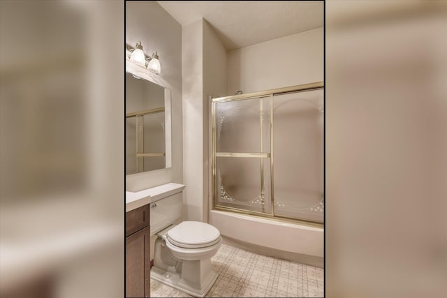 6919 N Pine Rock Pl, Spokane, WA 99208 - full bathroom featuring vanity, enclosed tub / shower combo, and tile patterned floors