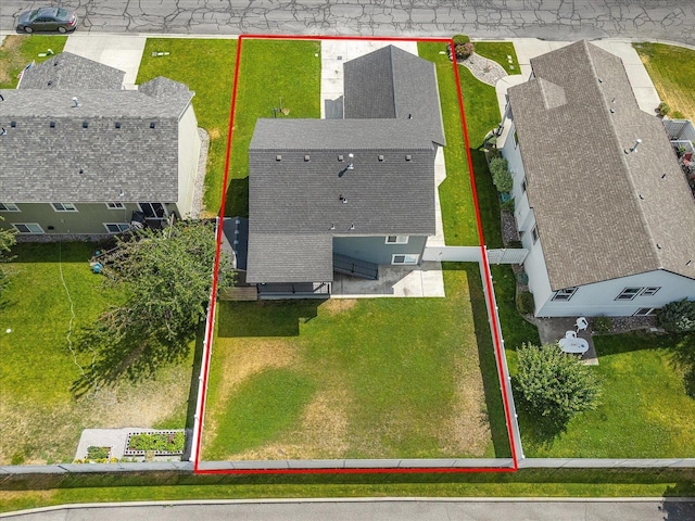 17609 E 2nd Ln, Spokane Valley, WA 99016 - view from above of property featuring property boundaries highlighted