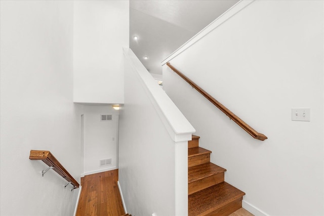 17609 E 2nd Ln, Spokane Valley, WA 99016 - staircase with baseboards and wood finished floors