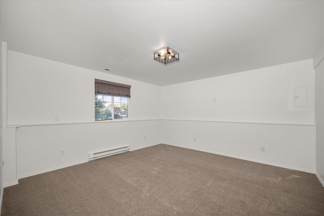 6720 N Royal Ln, Spokane, WA 99208 - empty room with a baseboard heating unit, electric panel, and carpet floors