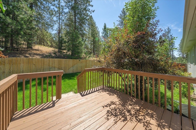 6720 N Royal Ln, Spokane, WA 99208 - wooden deck featuring a fenced backyard