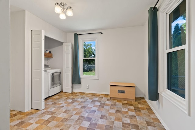 2815 N Bowman Rd, Spokane Valley, WA 99212 - kitchen featuring washing machine and dryer and stone finish flooring