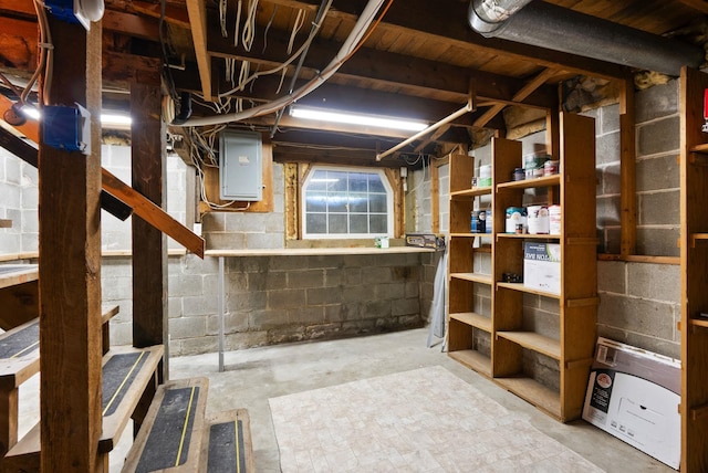 2815 N Bowman Rd, Spokane Valley, WA 99212 - below grade area featuring electric panel and concrete block wall