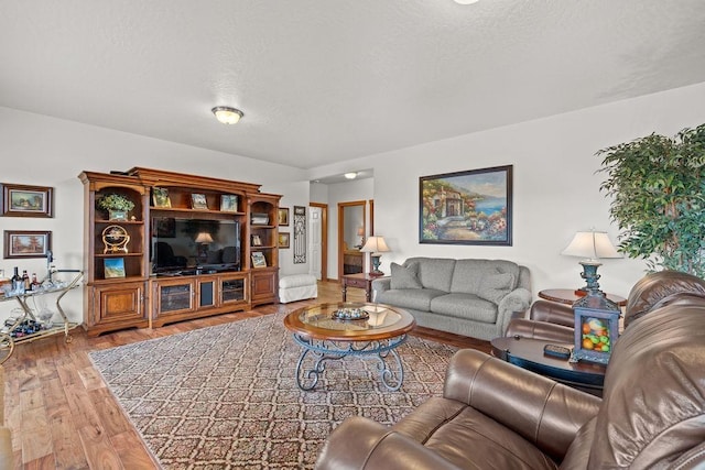 8918 E Clearview Ln, Spokane, WA 99217 - living area with wood finished floors and a textured ceiling