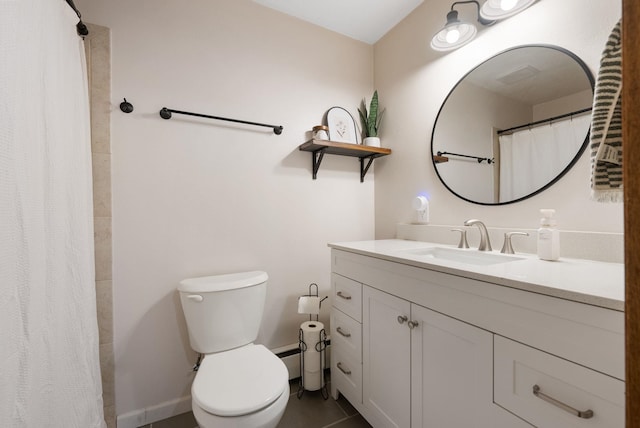 12524 E 20th Ave, Spokane Valley, WA 99216 - bathroom with vanity, tile patterned floors, and a shower with shower curtain