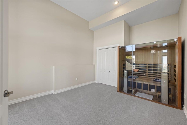 5106 E Glennaire Dr, Spokane, WA 99223 - unfurnished bedroom featuring carpet, a relaxing sauna, and recessed lighting