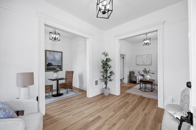2304 E 6th Ave, Spokane, WA 99202 - entrance foyer featuring a chandelier and light wood-type flooring