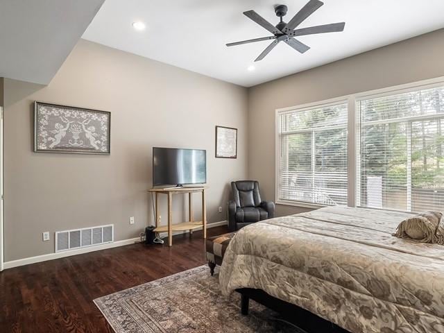 4332 S Greystone Ln, Spokane, WA 99223 - bedroom featuring wood finished floors, recessed lighting, and a ceiling fan