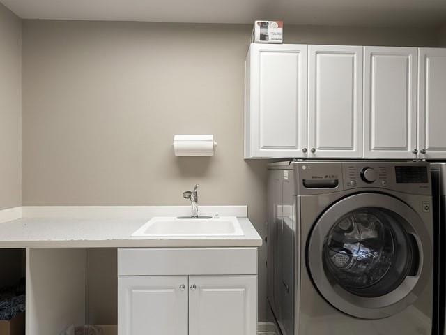 4332 S Greystone Ln, Spokane, WA 99223 - washroom featuring washer / dryer and cabinet space