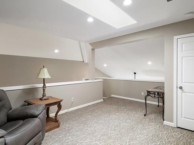 4332 S Greystone Ln, Spokane, WA 99223 - living area featuring carpet, recessed lighting, and lofted ceiling