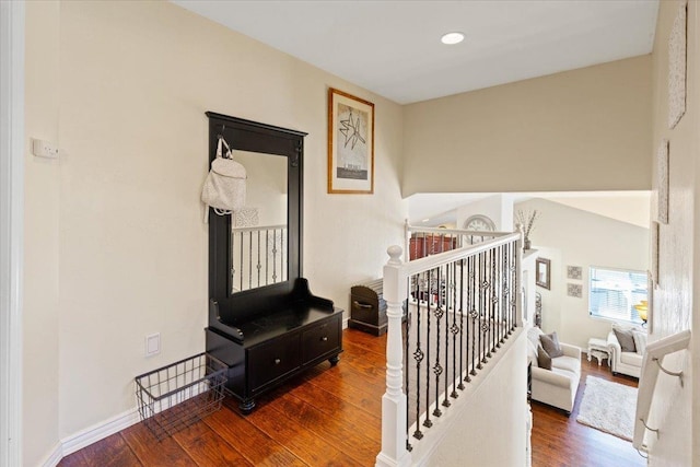 5808 N Hermosa Cir, Otis Orchards, WA 99027 - staircase featuring wood finished floors and recessed lighting