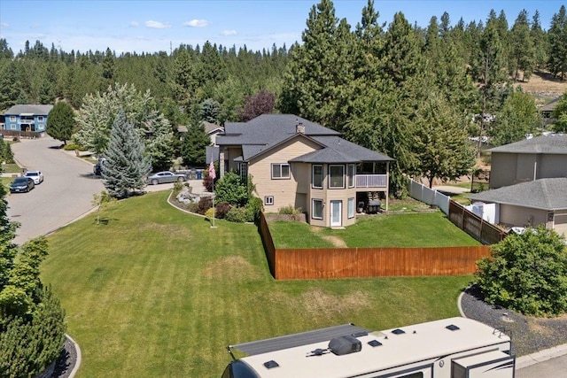 5808 N Hermosa Cir, Otis Orchards, WA 99027 - aerial view of property and surrounding area featuring a forest