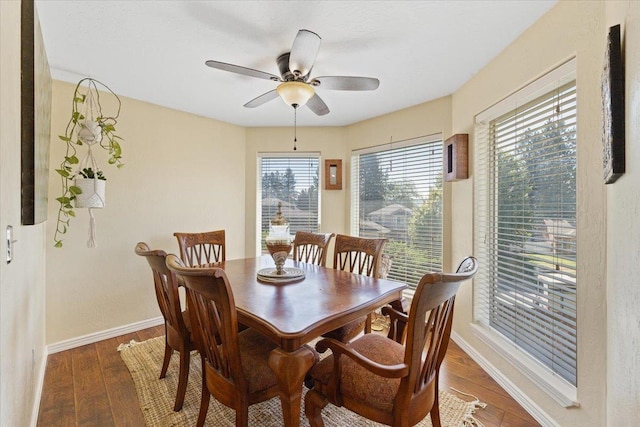 5808 N Hermosa Cir, Otis Orchards, WA 99027 - dining area with wood finished floors and a ceiling fan