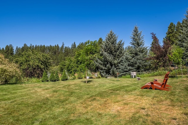 7814 S Ellis Rd, Spokane, WA 99223 - view of grassy yard featuring a forest view