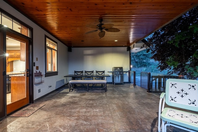 7814 S Ellis Rd, Spokane, WA 99223 - view of patio / terrace with area for grilling, a ceiling fan, and outdoor dining space