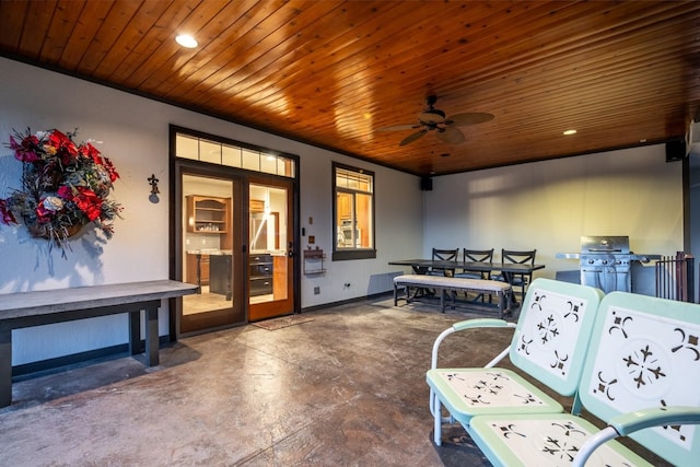 7814 S Ellis Rd, Spokane, WA 99223 - view of patio featuring a grill, outdoor dining area, and ceiling fan