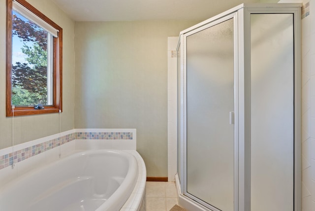 5321 Pinebrook Ct, Spokane, WA 99206 - full bath with a bath, a stall shower, and tile patterned flooring