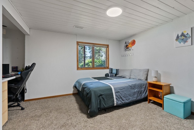 5321 Pinebrook Ct, Spokane, WA 99206 - carpeted bedroom featuring an office area and wood ceiling