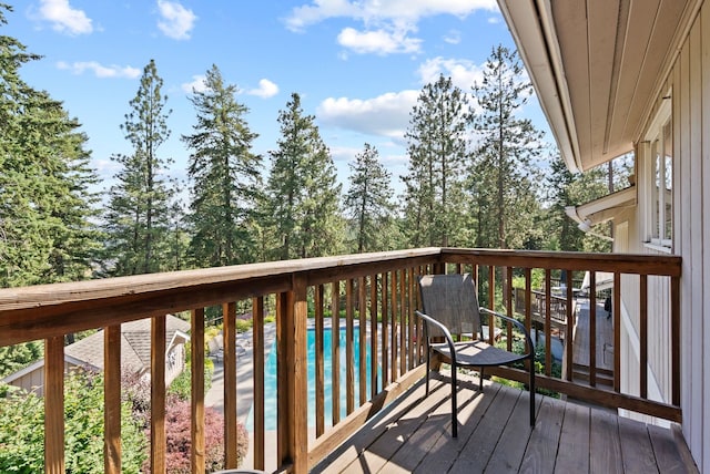 5321 Pinebrook Ct, Spokane, WA 99206 - wooden deck featuring an outdoor pool