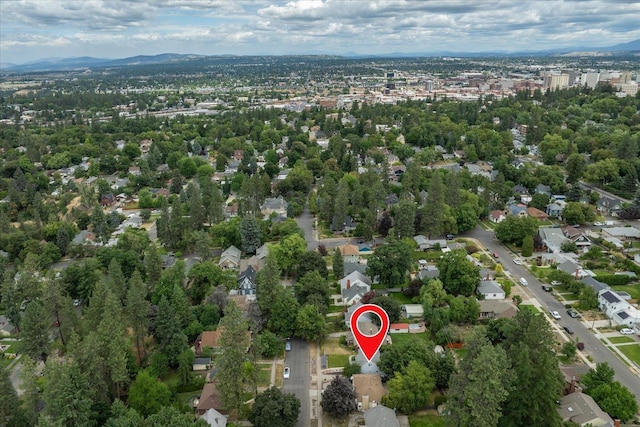 1501 S Maple St, Spokane, WA 99203 - aerial overview of property's location with mountains