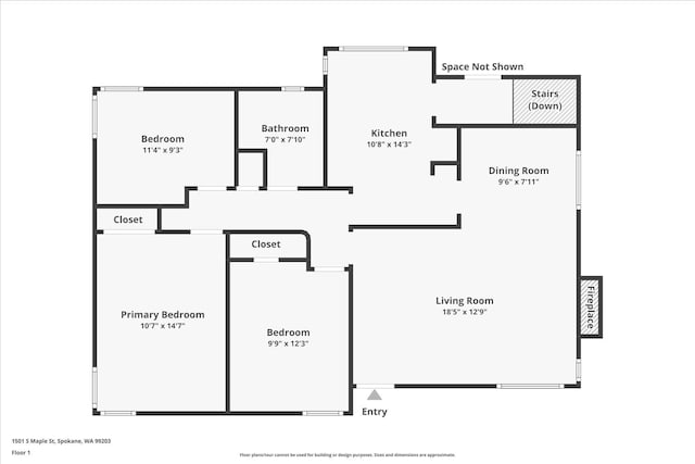 1501 S Maple St, Spokane, WA 99203 - view of floor plan / room layout
