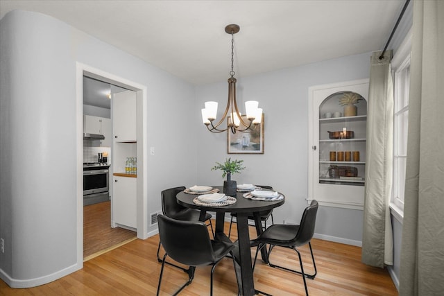 1501 S Maple St, Spokane, WA 99203 - dining room featuring light wood-style floors and a chandelier