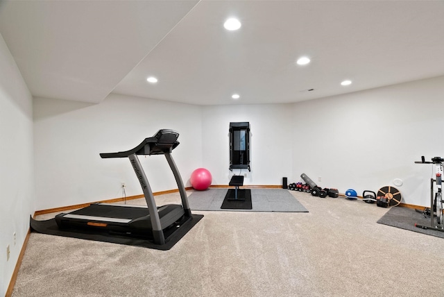 17110 E Daybreak Ln, Spokane Valley, WA 99016 - exercise room featuring carpet flooring and recessed lighting