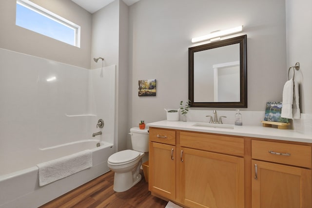 8510 N Jodi St, Spokane, WA 99208 - bathroom with vanity, wood finished floors, and tub / shower combination