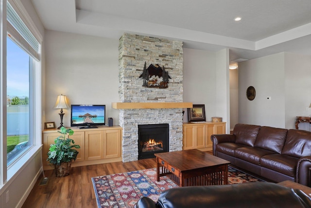 8510 N Jodi St, Spokane, WA 99208 - living room with wood finished floors, plenty of natural light, and a fireplace
