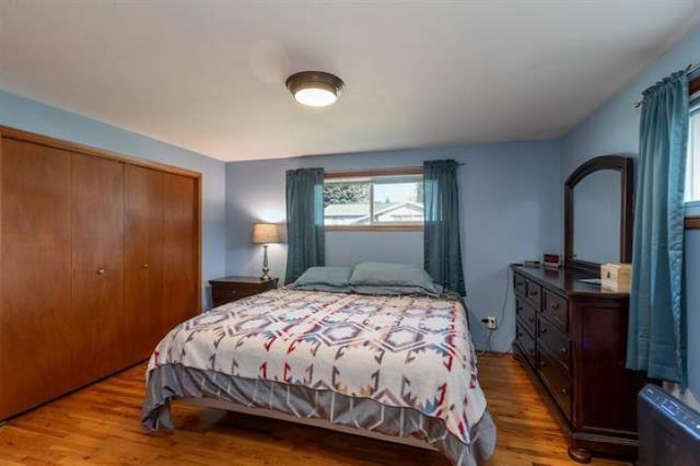 5801 N Drumheller St, Spokane, WA 99205 - bedroom with wood finished floors and a closet