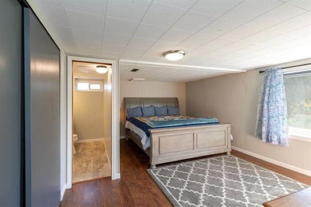 5801 N Drumheller St, Spokane, WA 99205 - bedroom featuring dark wood finished floors and baseboards