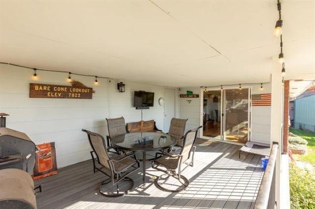 5801 N Drumheller St, Spokane, WA 99205 - deck with outdoor dining space